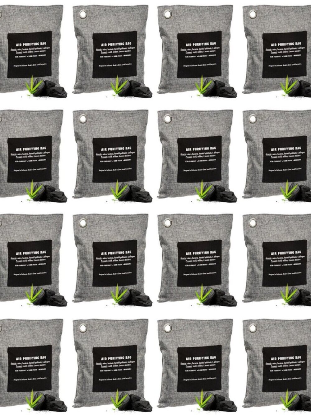 CALIFORNIA HOME GOODS 16 X 200 GRAMS BAMBOO CHARCOAL AIR PURIFYING BAGS